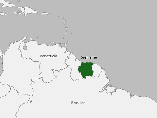 Karte von Suriname - erstellt mit ©Mapchart