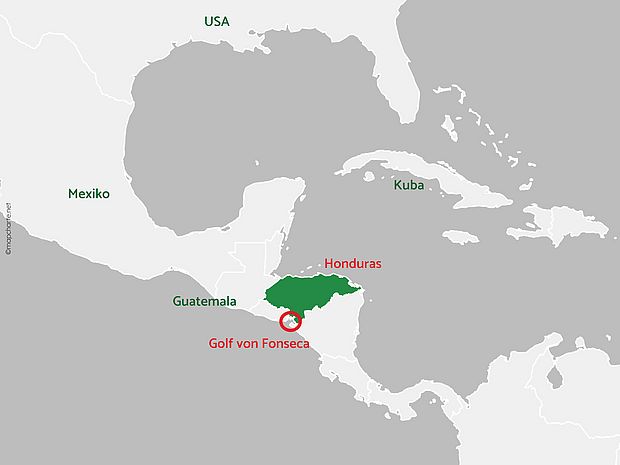 Karte von Honduras - erstellt mit ©mapchart.net