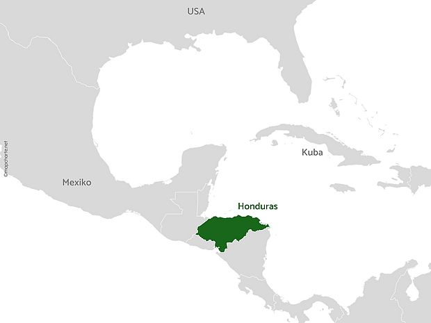 Karte von Honduras - erstellt mit ©mapchart.net