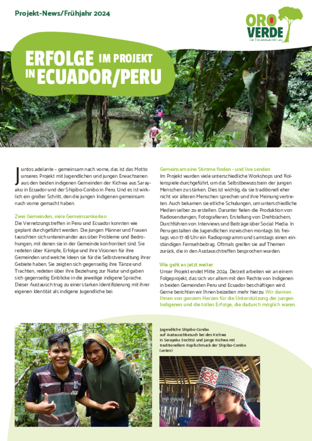 OroVerde Fortschrittsbericht Ecuador/Peru 2024