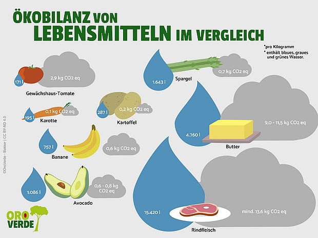 Ökobilanzen verschiedener Lebensmittel im Vergleich ©OroVerde - E. Bakker 