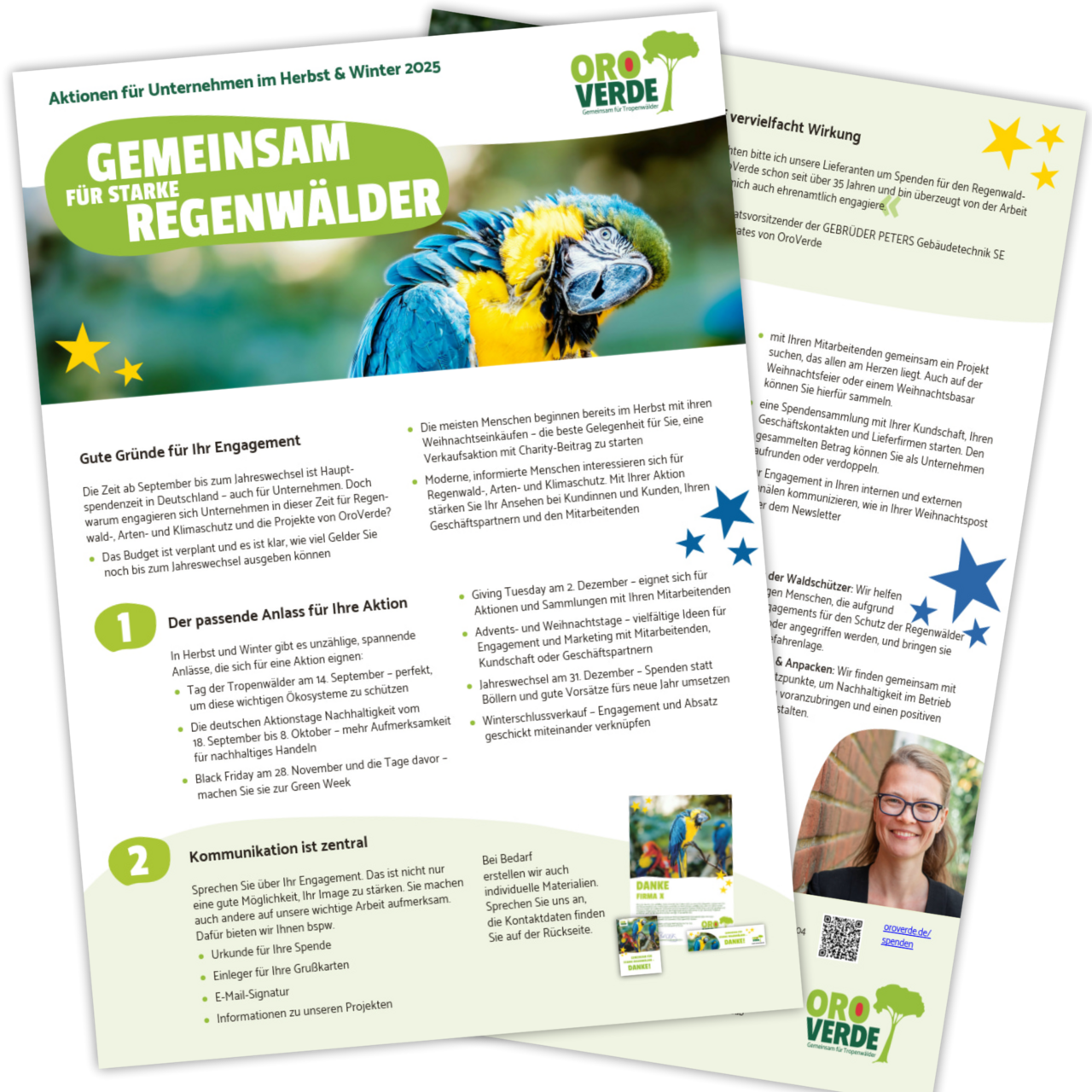 Flyer Weihnachtsaktion für Unternehmen ©OroVerde Vorschau Flyer zur Weihnachtsaktion für Unternehmen