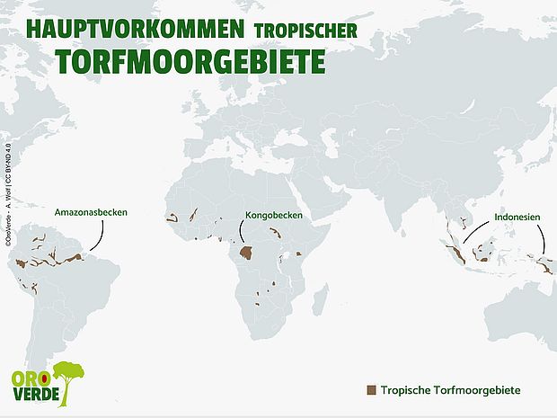 Die Hauptvorkommen von Toormoorgebieten als Kartendarstellung ©Oroverde - A.Wolf