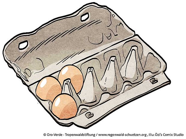 Eierkarton besteht aus Recyclingpapier ©Özi's Comix Studio