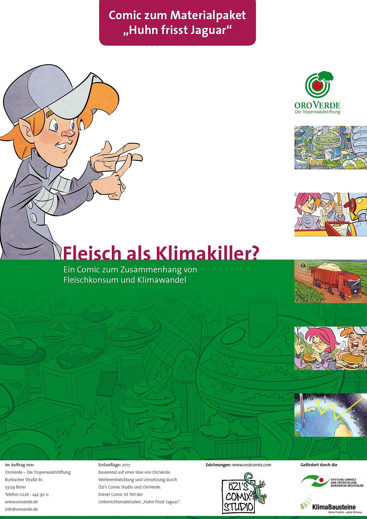 Deckblatt des Bildungscomics zum Thema Klima ©OroVerde/ÖZIS COMIX STUDIO