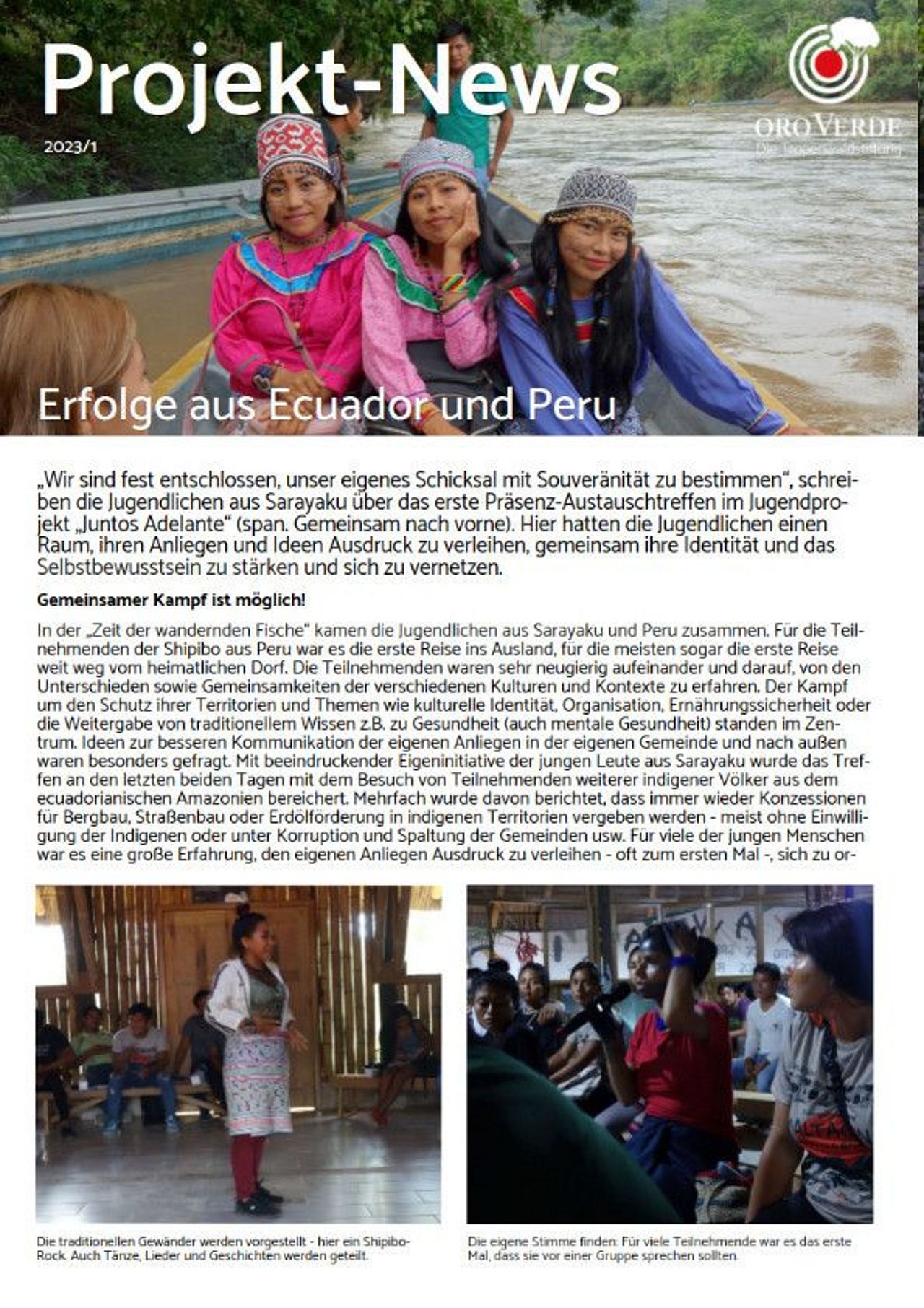 Projekt-Fortschritte aus Ecuador und Peru 2023