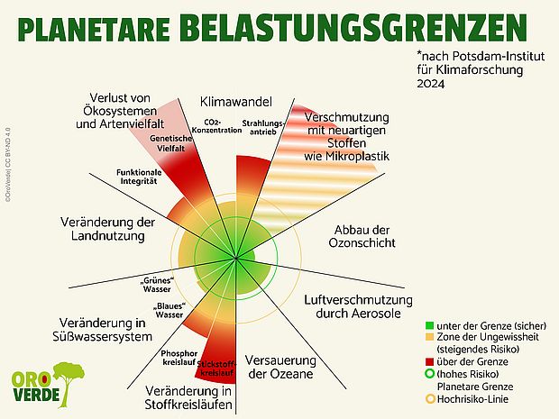 Die planetaren Belastungsgrenzen grafisch veranschaulicht ©OroVerde