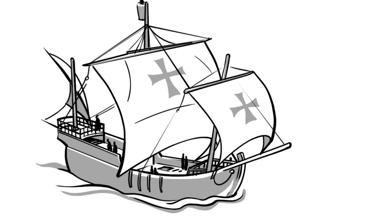 Auf einem Schiff wie diesem überquerte Christopher Columbus 1492 den Atlantik ©Özi's Comix Studio
